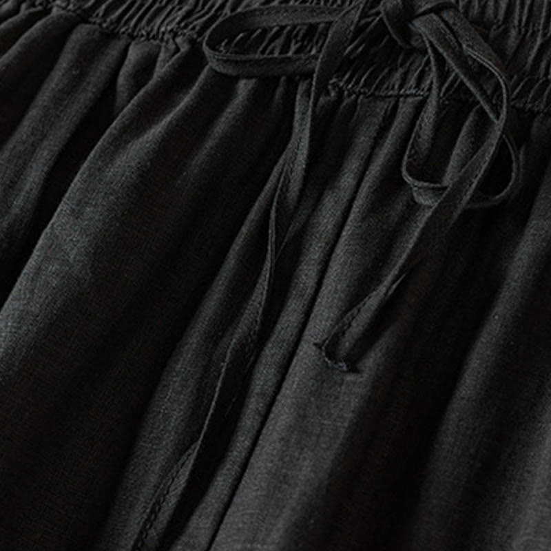 Letnie spodnie haremowe z haftem w kształcie małych kwiatów i kieszeniami z motywem Buddha Stones - image 38