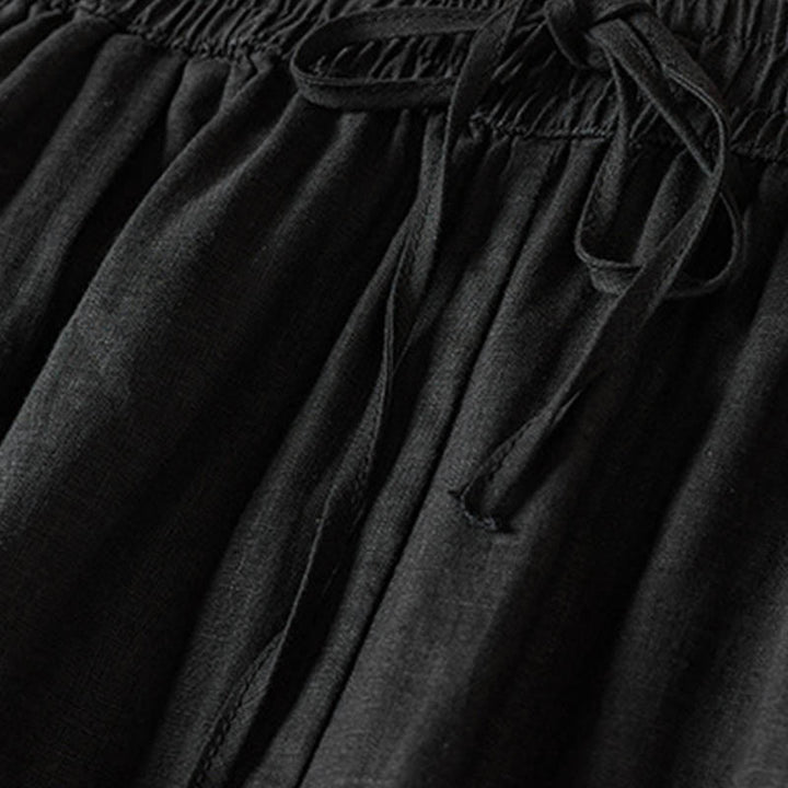 Letnie spodnie haremowe z haftem w kształcie małych kwiatów i kieszeniami z motywem Buddha Stones - image 38