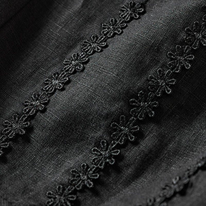 Letnie spodnie haremowe z haftem w kształcie małych kwiatów i kieszeniami z motywem Buddha Stones - image 41