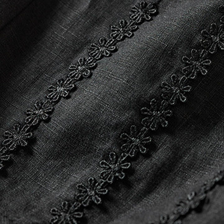 Letnie spodnie haremowe z haftem w kształcie małych kwiatów i kieszeniami z motywem Buddha Stones - image 41