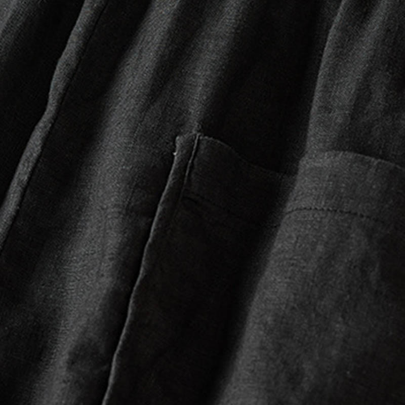 Letnie spodnie haremowe z haftem w kształcie małych kwiatów i kieszeniami z motywem Buddha Stones - image 39