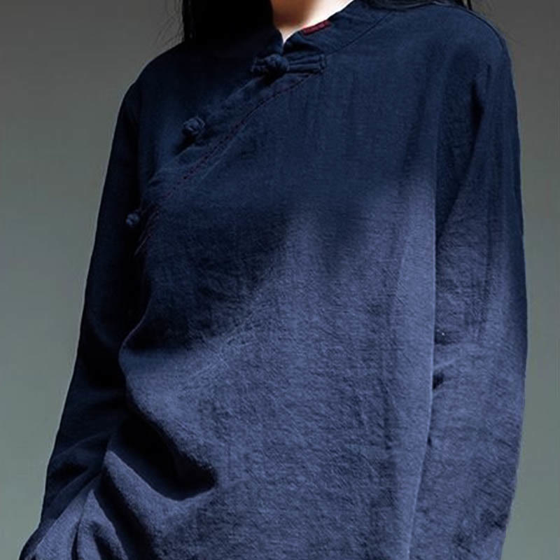 Buddha Stones, kołnierzyk skośny, węzeł, guzik, luźna odzież lniana - image 21