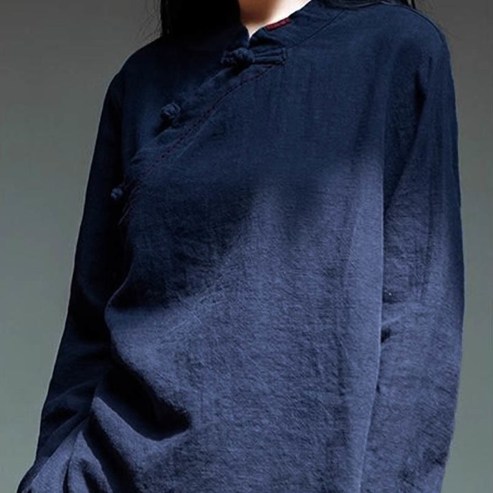 Buddha Stones, kołnierzyk skośny, węzeł, guzik, luźna odzież lniana - image 21