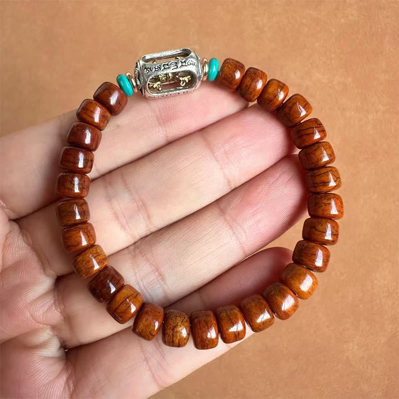 Bransoletka z Buddha Stones , koralików Vajra z trzema oczami Dzi, przynosząca szczęście - Koraliki z kości i vajra (obwód nadgarstka: 15-16 cm) - image 6