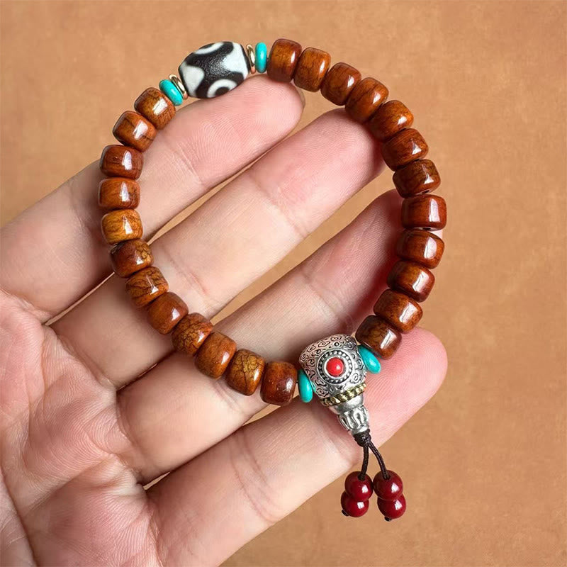 Bransoletka z Buddha Stones , koralików Vajra z trzema oczami Dzi, przynosząca szczęście - image 1