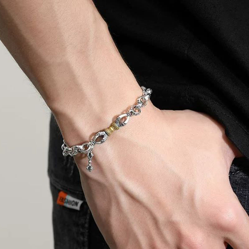 Buddha Stones Retro Om Mani Padme Hum Vajra Miedziana spokojna bransoletka - image 5