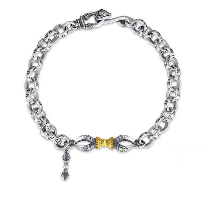 Buddha Stones Retro Om Mani Padme Hum Vajra Miedziana spokojna bransoletka - 22 cm - image 1