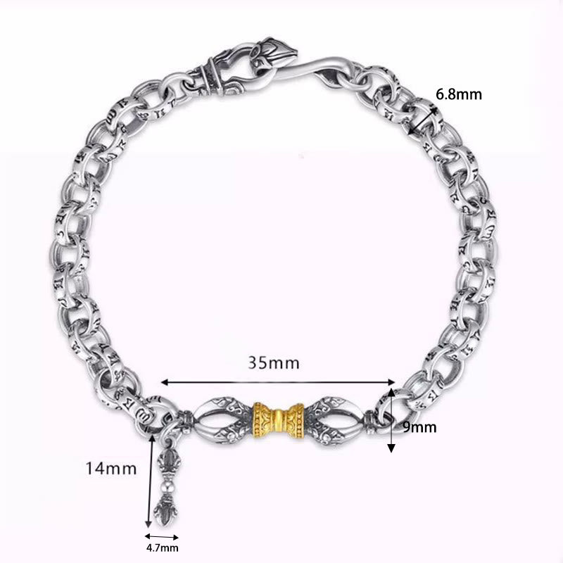 Buddha Stones Retro Om Mani Padme Hum Vajra Miedziana spokojna bransoletka - image 6