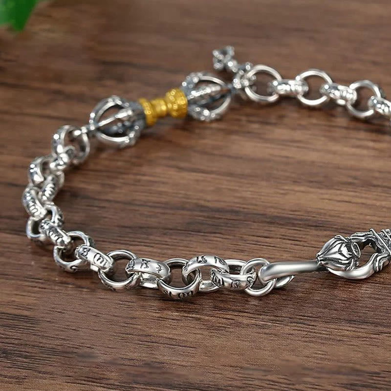 Buddha Stones Retro Om Mani Padme Hum Vajra Miedziana spokojna bransoletka - image 4