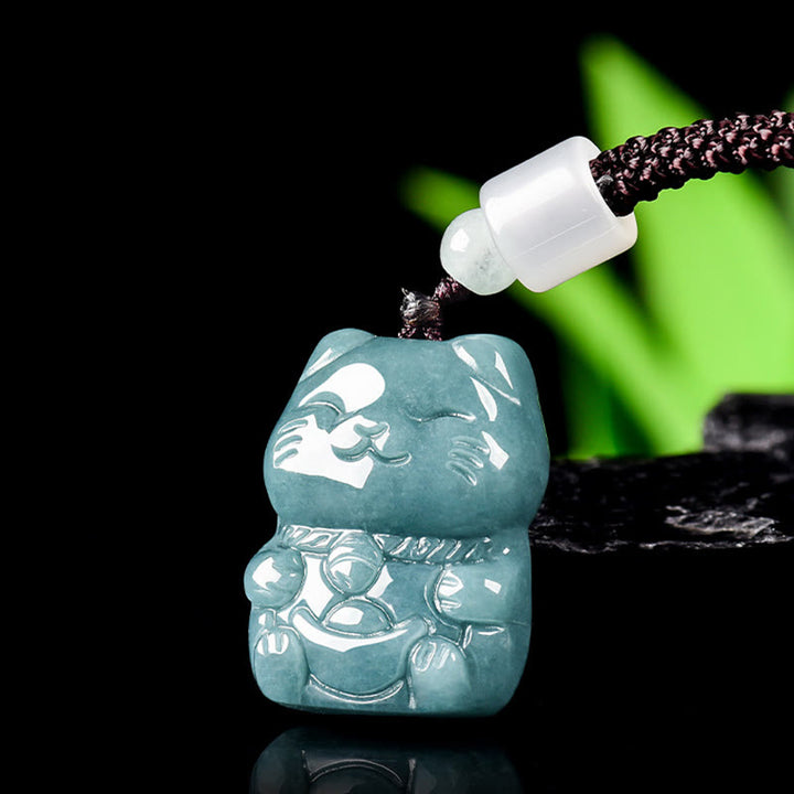Naszyjnik z jadeitu z Buddha Stones, naturalny przyciągający bogactwo, wisiorek dobrobytu - image 2