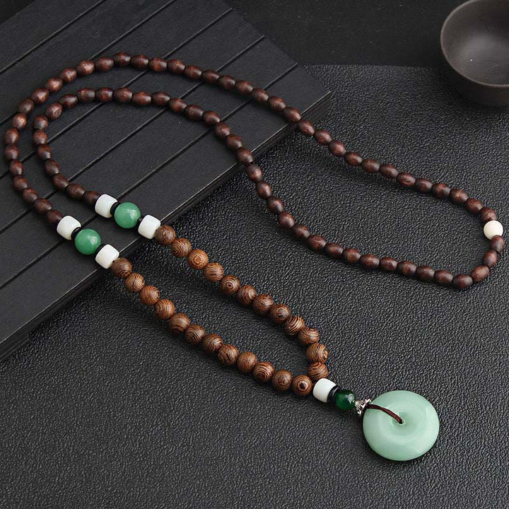 Naszyjnik z wisiorkiem "Balance Tranquility" z drewna wenge i Buddha Stones - image 2