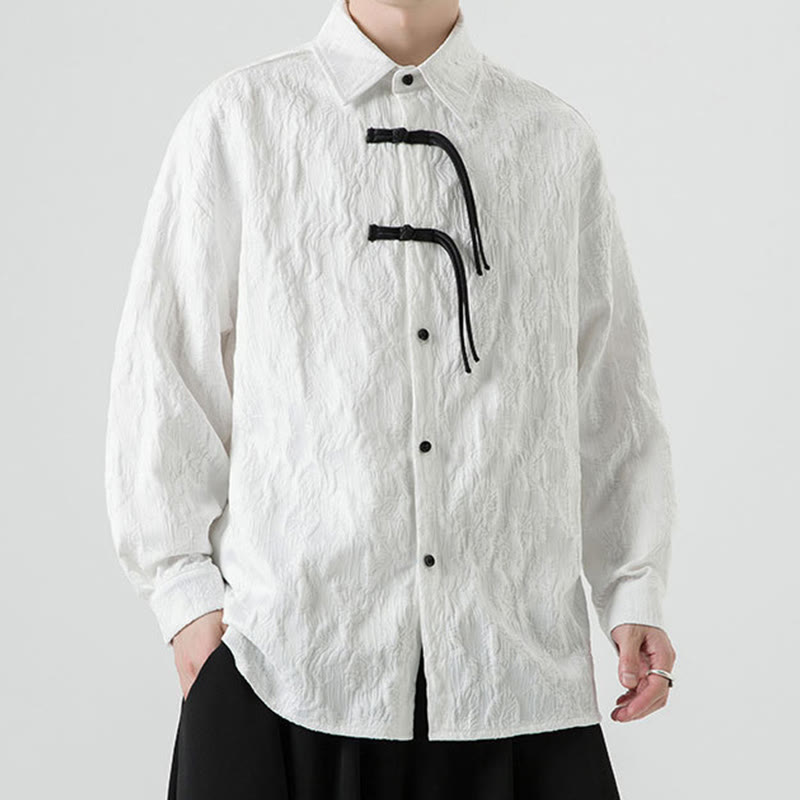 Męska kurtka typu Tang z długim rękawem i guzikami w kształcie żaby z motywem Buddha Stones - image 22