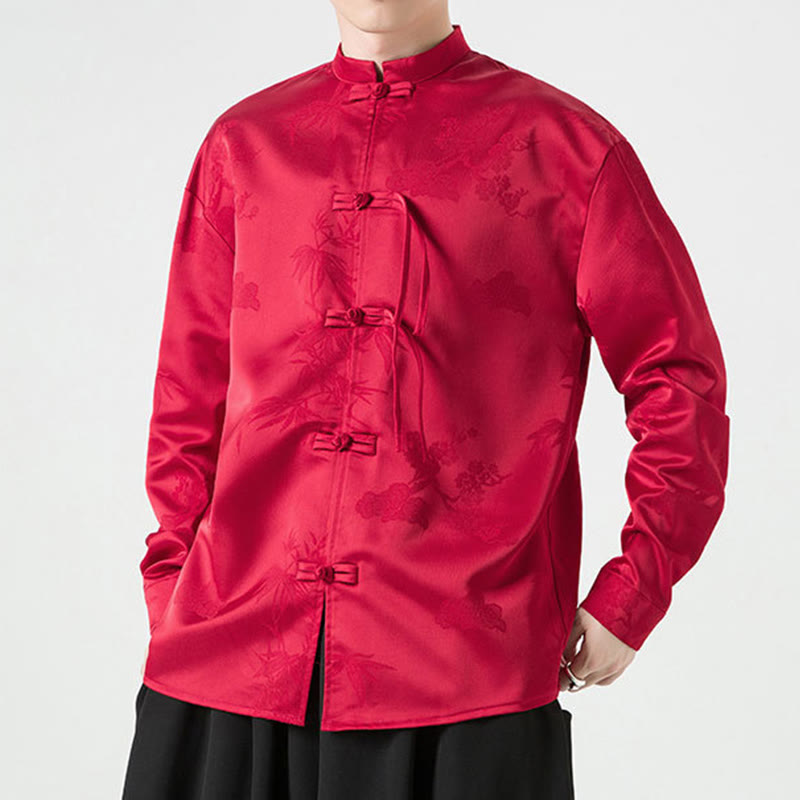 Buddha Stones, prosta męska kurtka z długim rękawem i guzikami w kształcie żaby - image 4