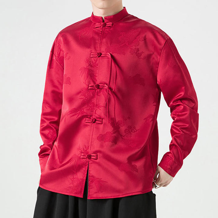 Buddha Stones, prosta męska kurtka z długim rękawem i guzikami w kształcie żaby - image 4