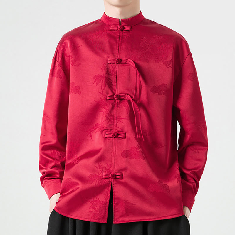 Buddha Stones, prosta męska kurtka z długim rękawem i guzikami w kształcie żaby - image 1