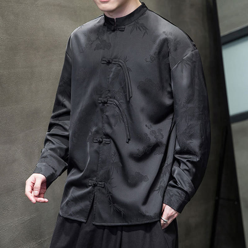 Buddha Stones, prosta męska kurtka z długim rękawem i guzikami w kształcie żaby - image 15