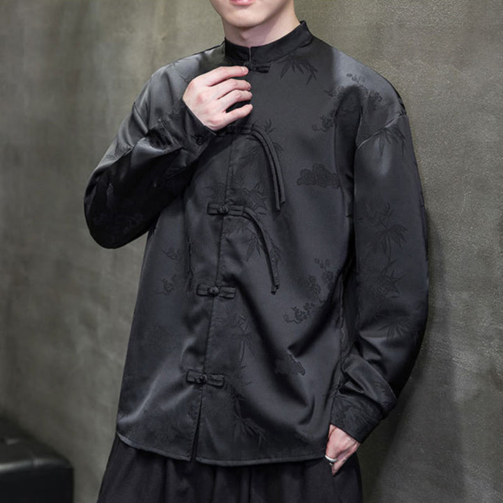 Buddha Stones, prosta męska kurtka z długim rękawem i guzikami w kształcie żaby - image 20