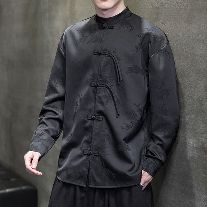 Buddha Stones, prosta męska kurtka z długim rękawem i guzikami w kształcie żaby - image 19