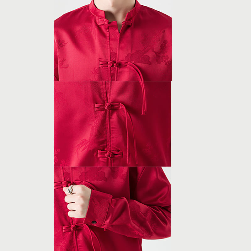 Buddha Stones, prosta męska kurtka z długim rękawem i guzikami w kształcie żaby - image 9