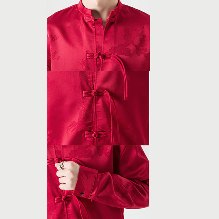 Buddha Stones, prosta męska kurtka z długim rękawem i guzikami w kształcie żaby - image 9