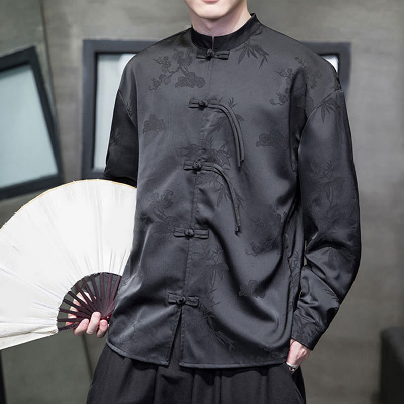 Buddha Stones, prosta męska kurtka z długim rękawem i guzikami w kształcie żaby - image 18