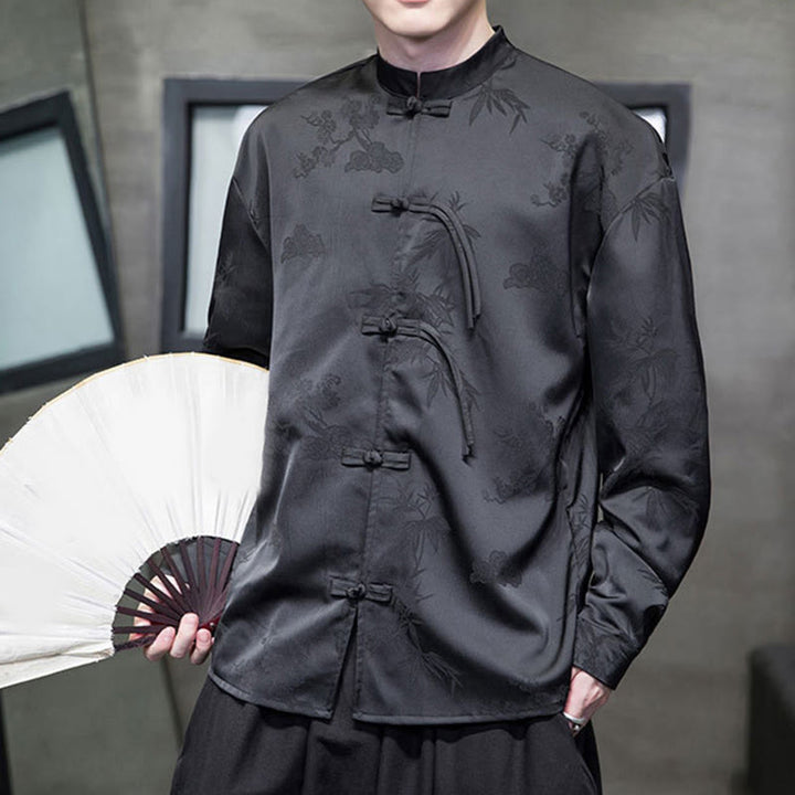 Buddha Stones, prosta męska kurtka z długim rękawem i guzikami w kształcie żaby - image 18