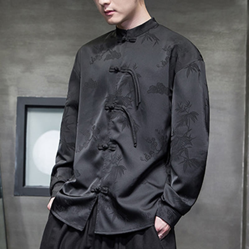 Buddha Stones, prosta męska kurtka z długim rękawem i guzikami w kształcie żaby - image 16