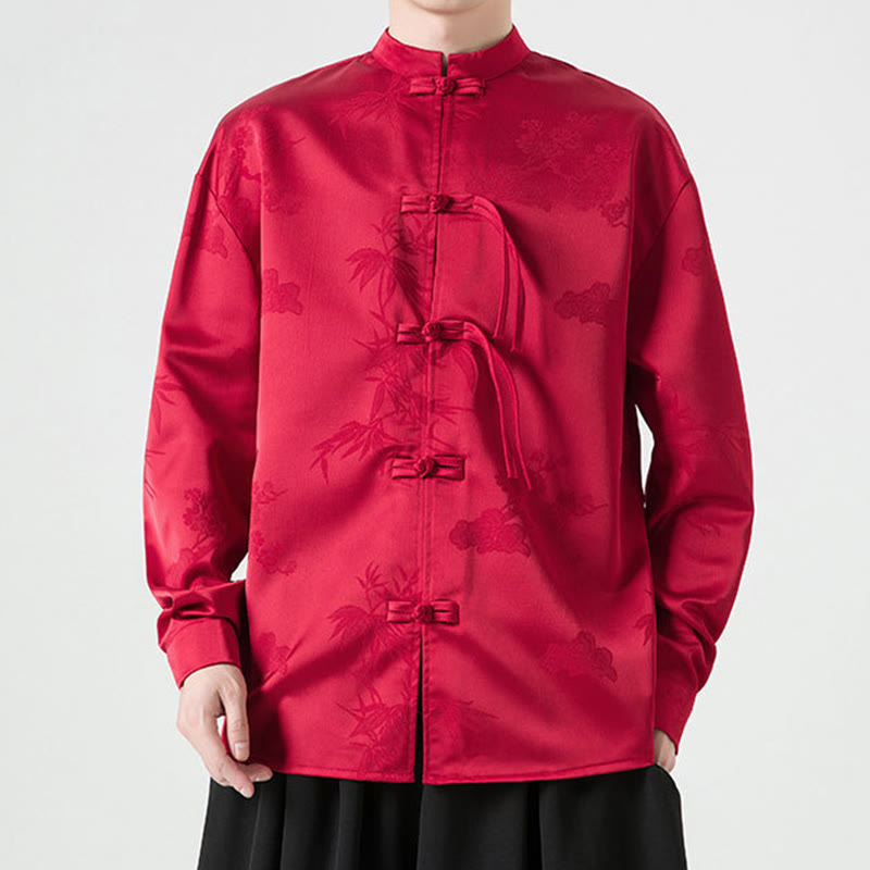 Buddha Stones, prosta męska kurtka z długim rękawem i guzikami w kształcie żaby - image 3