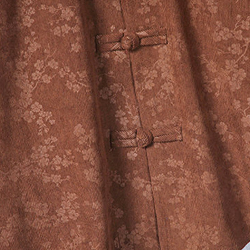 Marynarka męska z długim rękawem z bawełny sztruksowej z motywem kwiatów śliwy i Buddha Stones - image 18