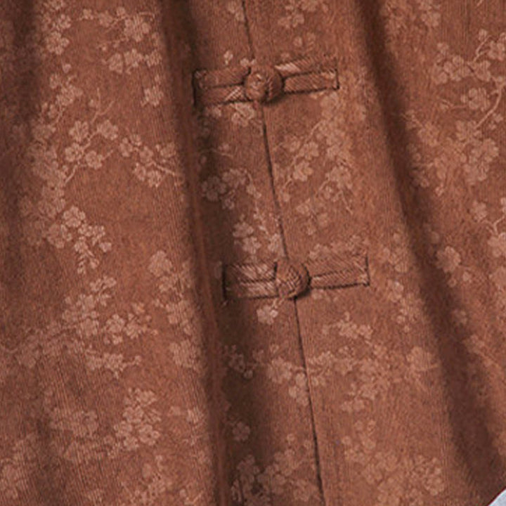 Marynarka męska z długim rękawem z bawełny sztruksowej z motywem kwiatów śliwy i Buddha Stones - image 18