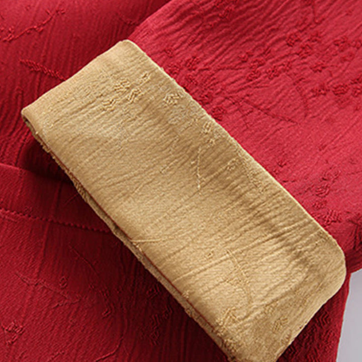 Kurtka męska bawełniana z długim rękawem i kieszeniami, z kołnierzem Buddha Stones" i żakardowym stójką - image 5