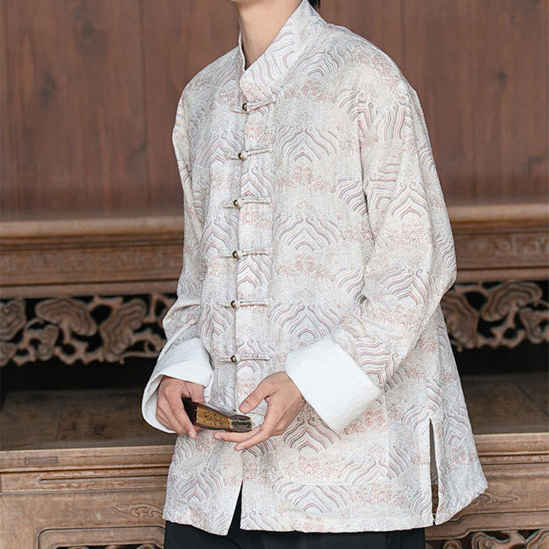 Koszula męska z długim rękawem i kieszeniami, z nadrukiem Buddha Stones i kwiatowym wzorem - image 8