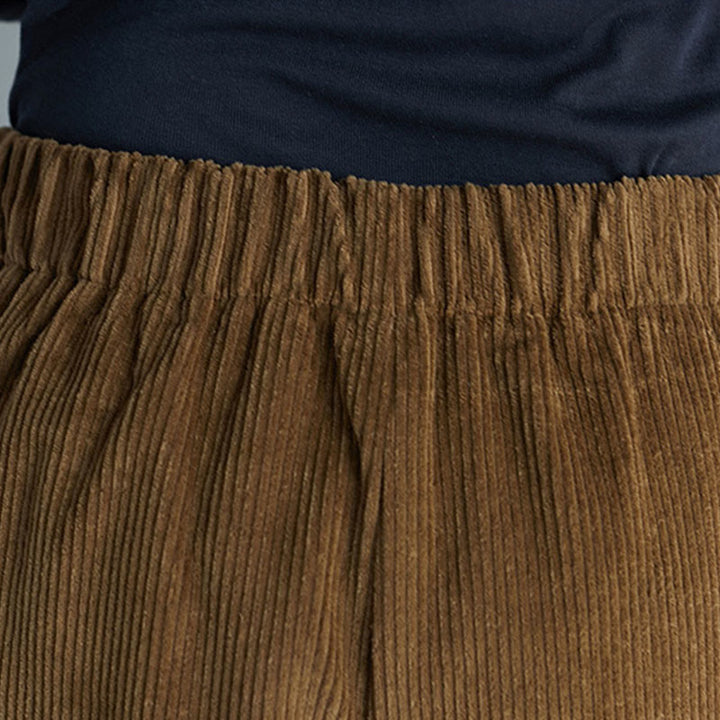 Damskie spodnie sztruksowe z szerokimi nogawkami i kieszeniami, z szerokimi nogawkami i gładkim zamkiem błyskawicznym z boku, z Buddha Stones - image 6