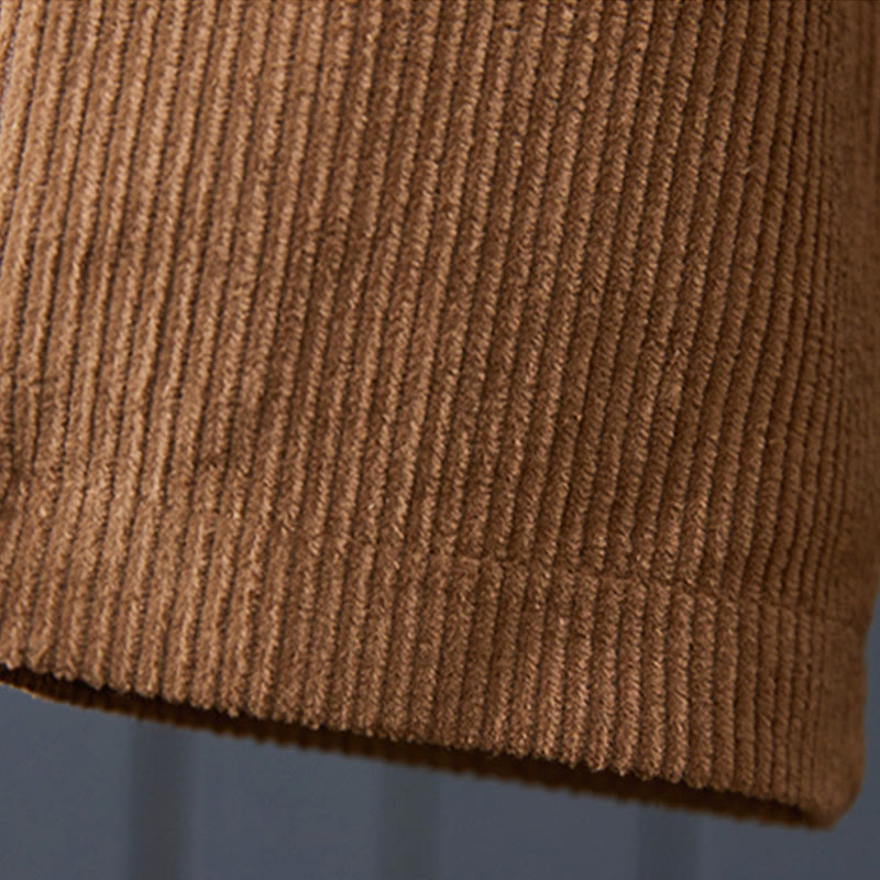 Damskie spodnie haremowe z bawełny sztruksowej z kieszeniami i Buddha Stones w kolorze peruwiańskim, z grubym wzorem - image 7