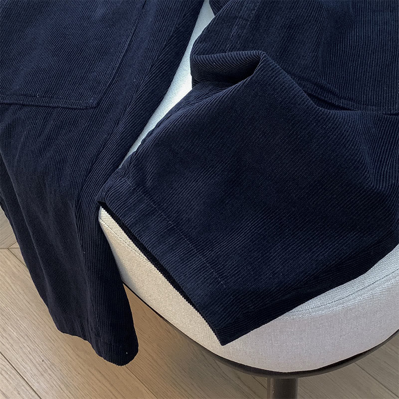 Damskie spodnie haremowe z bawełny sztruksowej z ściągaczem i kieszeniami, w jednolitym kolorze, z motywem Buddha Stones - image 5