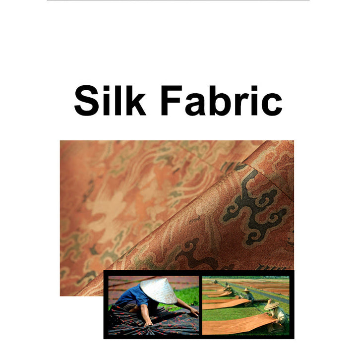 Buddha Stones 100% jedwab morwowy 30 Momme Phoenix Auspicious Clouds Kurtka męska z długim rękawem - image 14