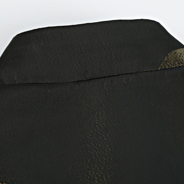 Kurtka męska z długim rękawem i kieszeniami , z Buddha Stones, barwiona w chmurze i złotym wzorem żurawia górskiego - image 5