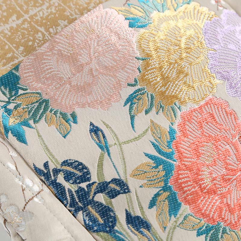 Kurtka męska z długim rękawem i kieszeniami, z motywem kaczki mandarynki i piwonii, z guzikami i Buddha Stones - image 9