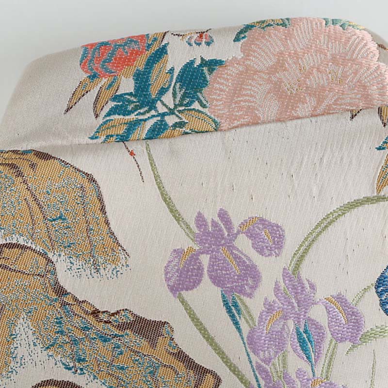 Kurtka męska z długim rękawem i kieszeniami, z motywem kaczki mandarynki i piwonii, z guzikami i Buddha Stones - image 4