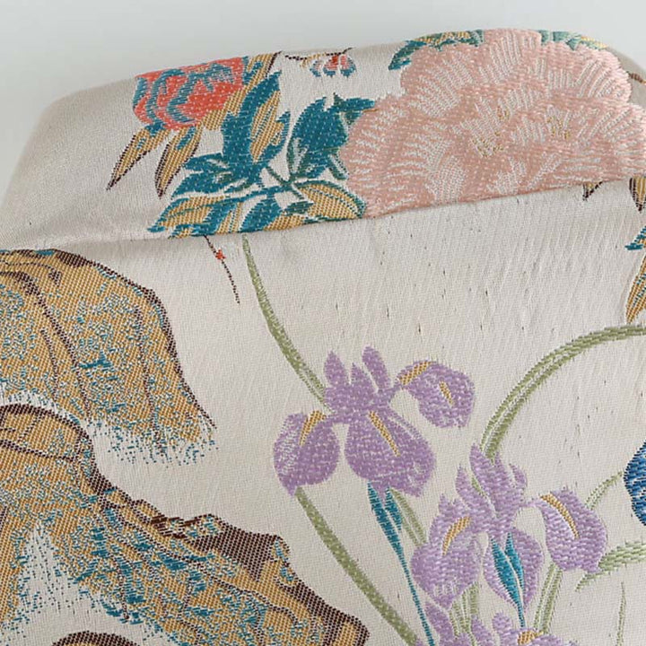 Kurtka męska z długim rękawem i kieszeniami, z motywem kaczki mandarynki i piwonii, z guzikami i Buddha Stones - image 4