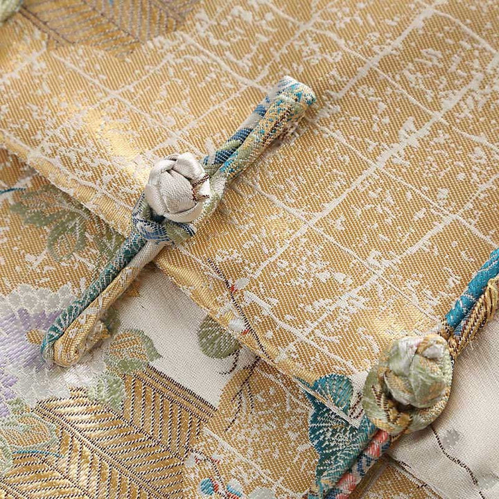 Kurtka męska z długim rękawem i kieszeniami, z motywem kaczki mandarynki i piwonii, z guzikami i Buddha Stones - image 10