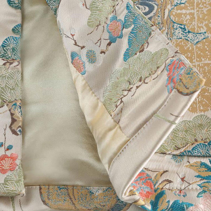 Kurtka męska z długim rękawem i kieszeniami, z motywem kaczki mandarynki i piwonii, z guzikami i Buddha Stones - image 6