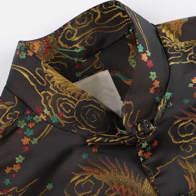 Buddha Stones, kolorowe chmury feniksa, pomyślne chmury, żaba, guziki, męska kurtka z długim rękawem i kieszeniami - image 5