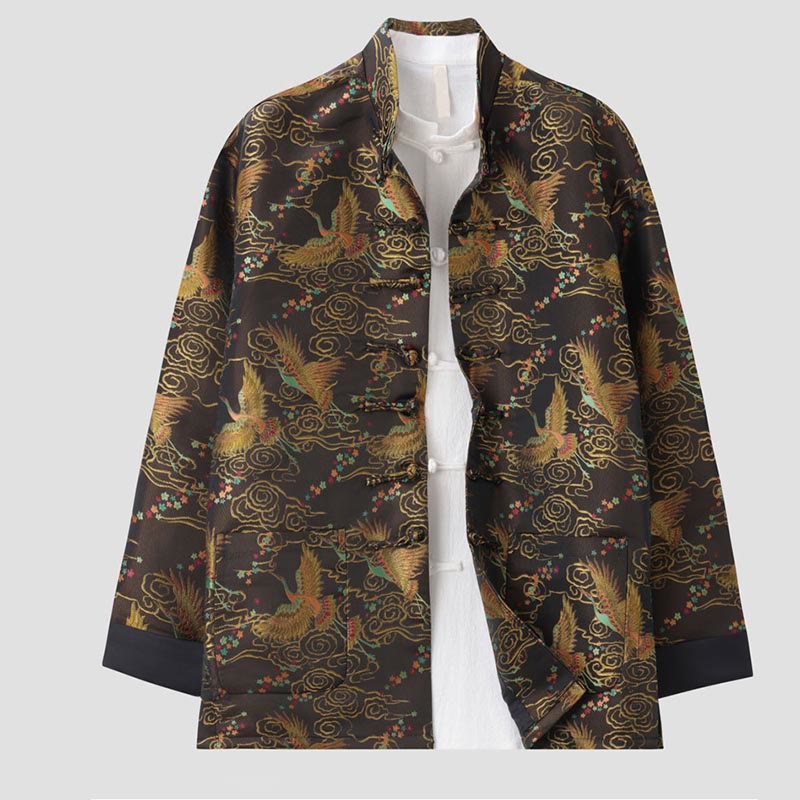 Buddha Stones, kolorowe chmury feniksa, pomyślne chmury, żaba, guziki, męska kurtka z długim rękawem i kieszeniami - image 2