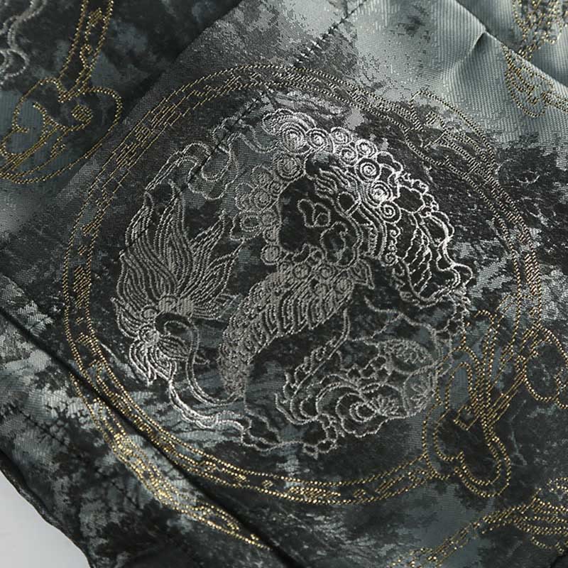 Kurtka męska z długim rękawem i kieszeniami , z Buddha Stones Kirin Mountains i żabą - image 9