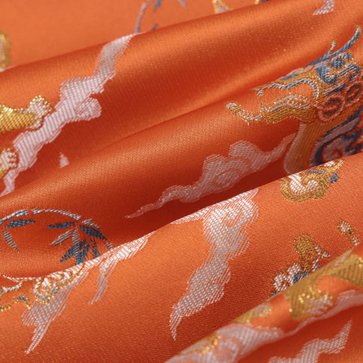 Buddha Stones Pomarańczowy Kirin Pomyślne Chmury Żabka-Guzik Męska Kurtka Długi Rękaw Z Kieszeniami - image 11