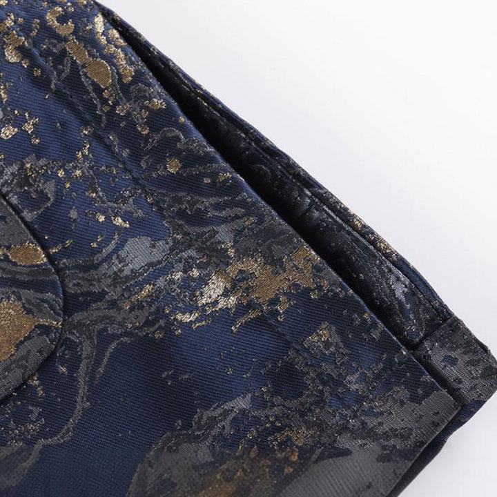 Buddha Stones, niebieskie, płynące góry, żaba, guziki, męska kurtka z długim rękawem i kieszeniami - image 9