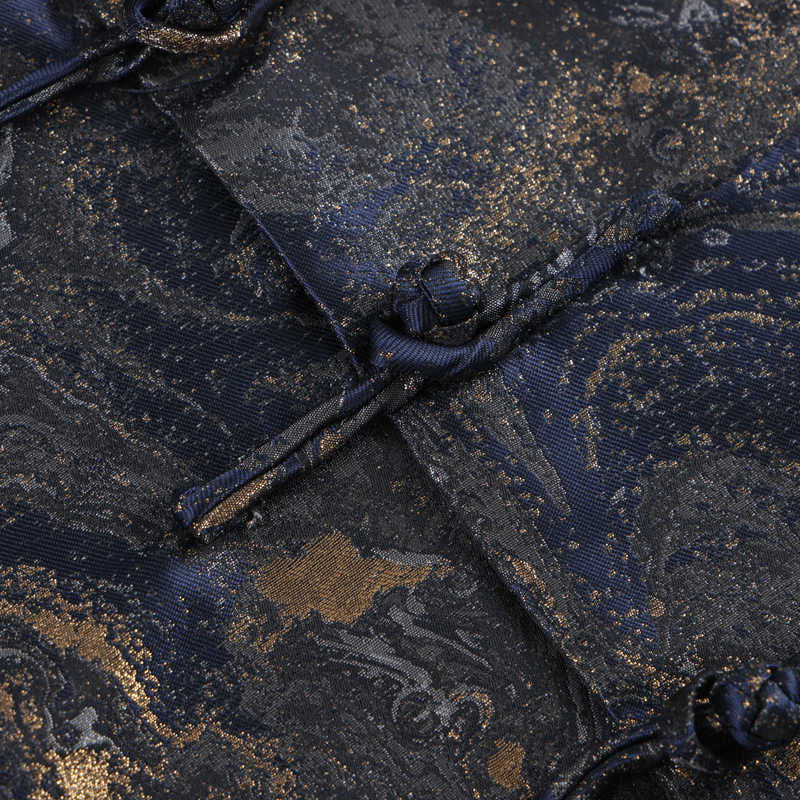 Buddha Stones, niebieskie, płynące góry, żaba, guziki, męska kurtka z długim rękawem i kieszeniami - image 7