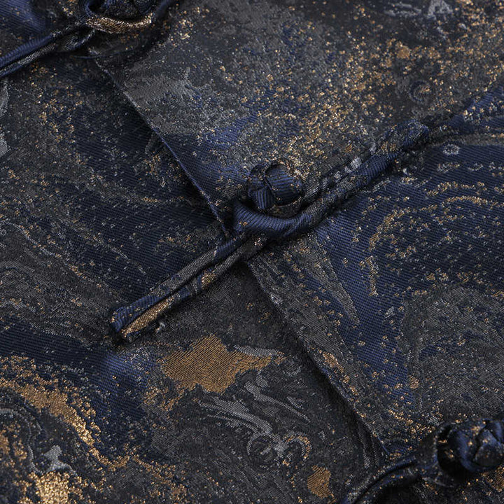 Buddha Stones, niebieskie, płynące góry, żaba, guziki, męska kurtka z długim rękawem i kieszeniami - image 7