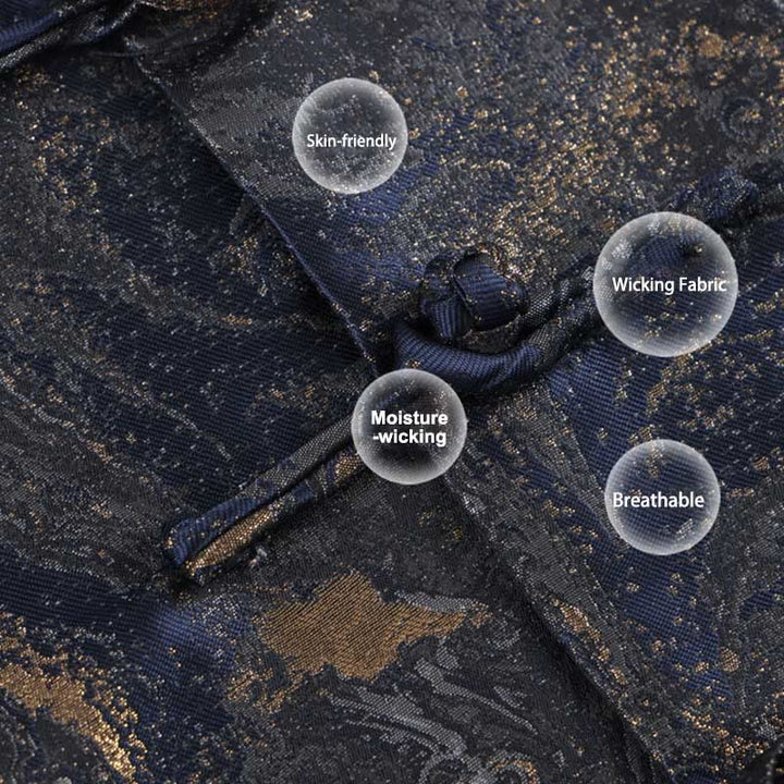 Buddha Stones, niebieskie, płynące góry, żaba, guziki, męska kurtka z długim rękawem i kieszeniami - image 6